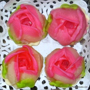 rose-shaped traditional Thai dessert